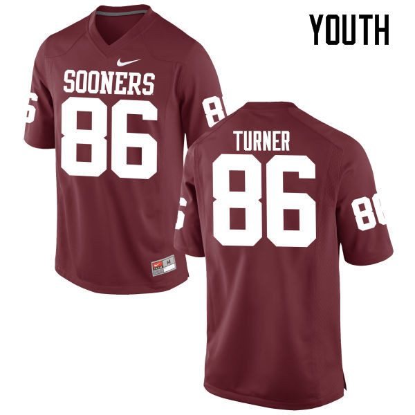 Youth Oklahoma Sooners #86 Reggie Turner College Football Jerseys Game-Crimson